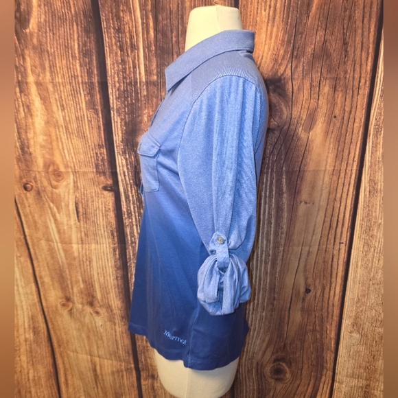 Marmot Allie Long Sleeve Top Size M Blue Ombre - Picture 2 of 9